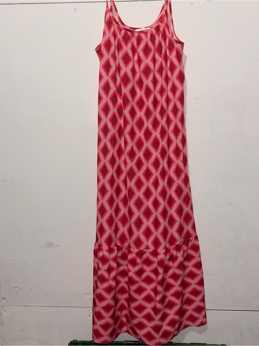 Sleeveless Pink Geometric Maxi Dress